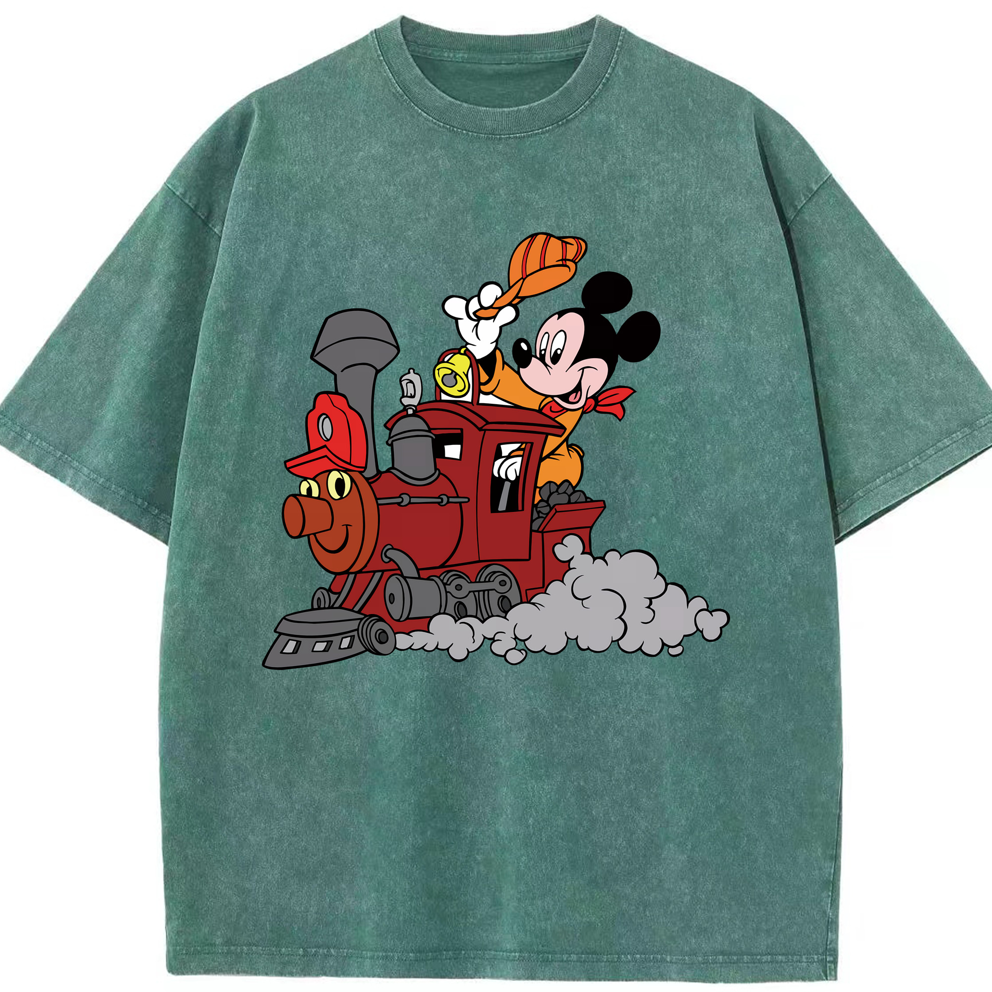 （画像用） ミッキーマウス Mickey Mouse 綿100% ヴィンテージ風 半袖Tシャツ（フロントプリント）